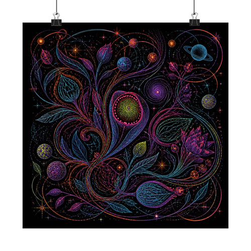 Astral Ink Tangle original TrendTap art print displayed with binder clips