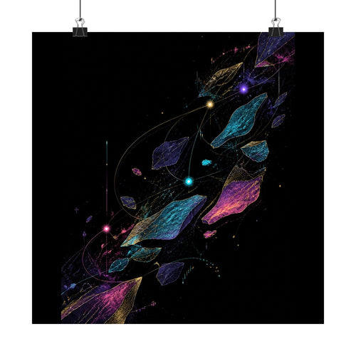 Celestial Drift Tapestry original TrendTap art print displayed with binder clips