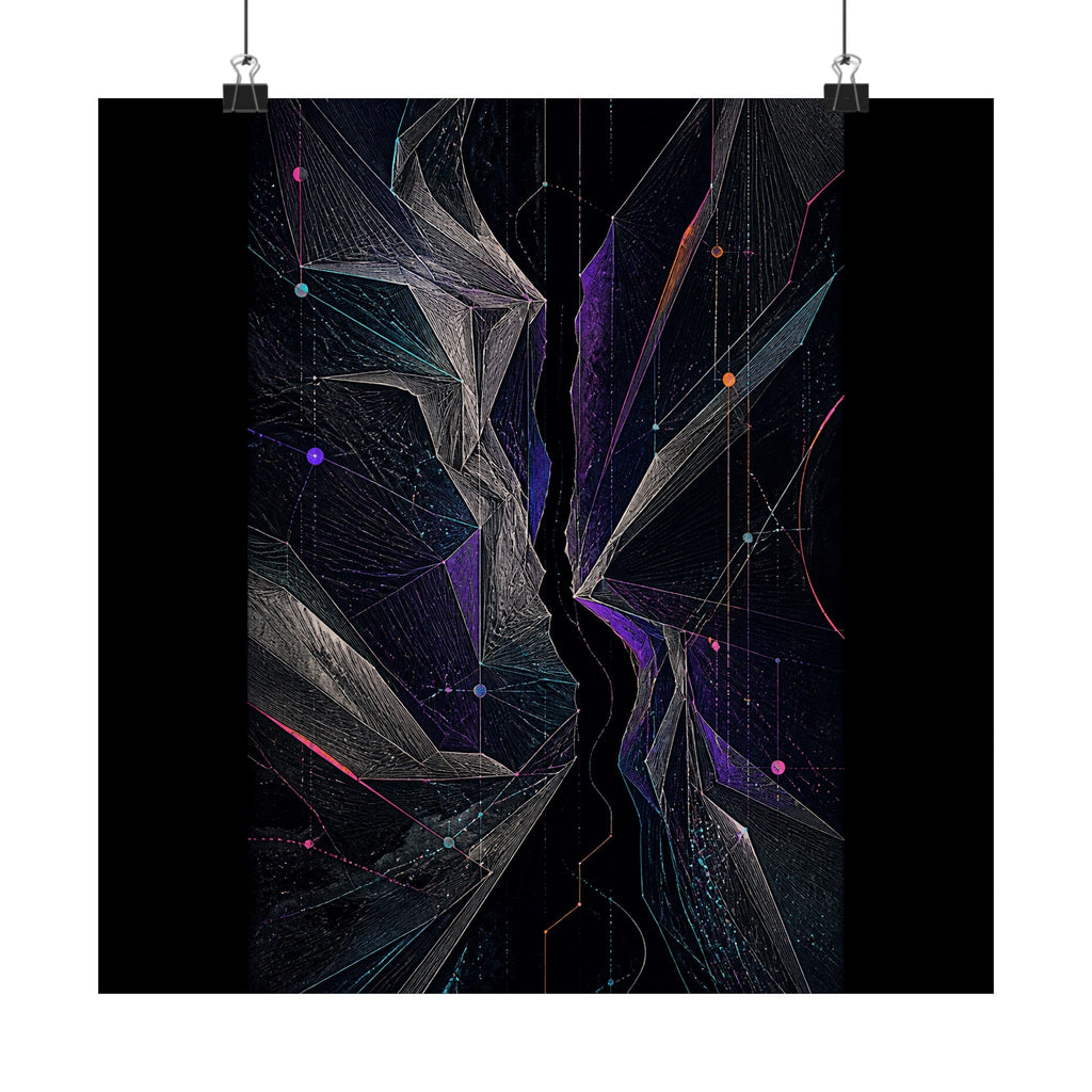 Celestial Fold Choir original TrendTap art print displayed with binder clips