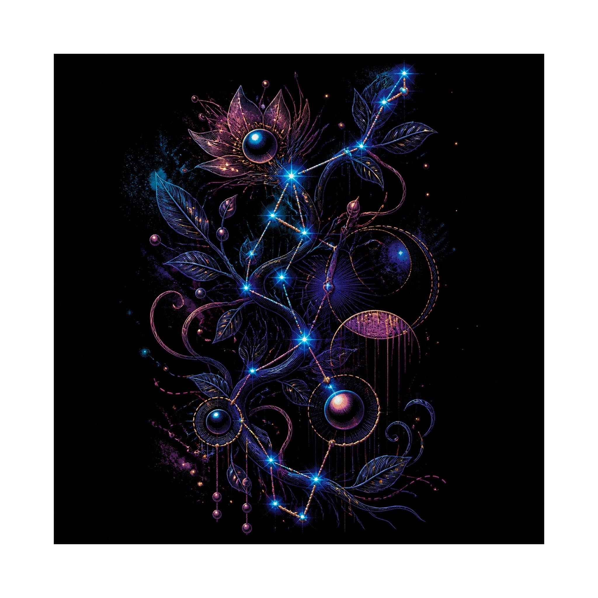 Celestial Thread Map original TrendTap art print shown on a clean white display