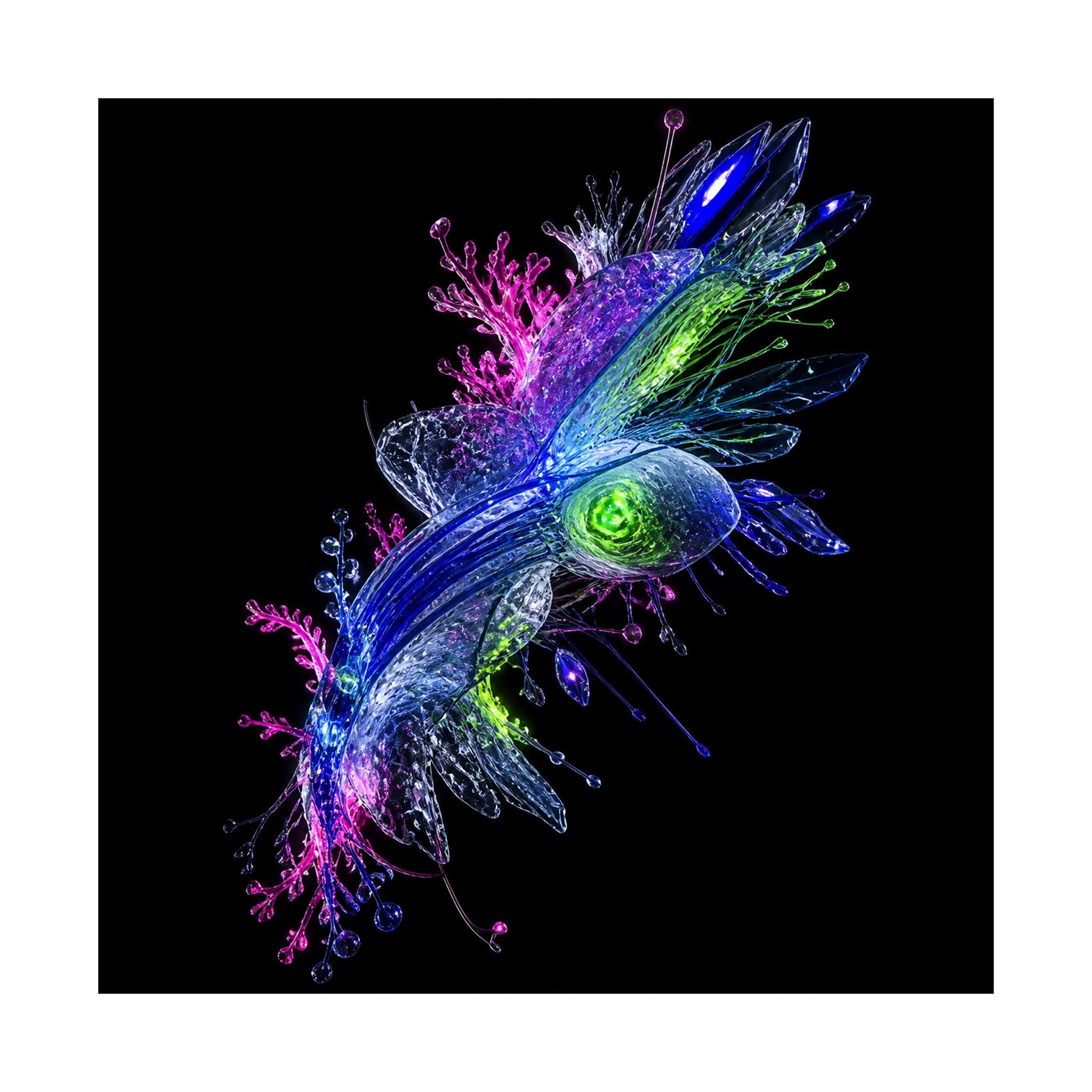 Crystal Organism Relay original TrendTap art print shown on a clean white display