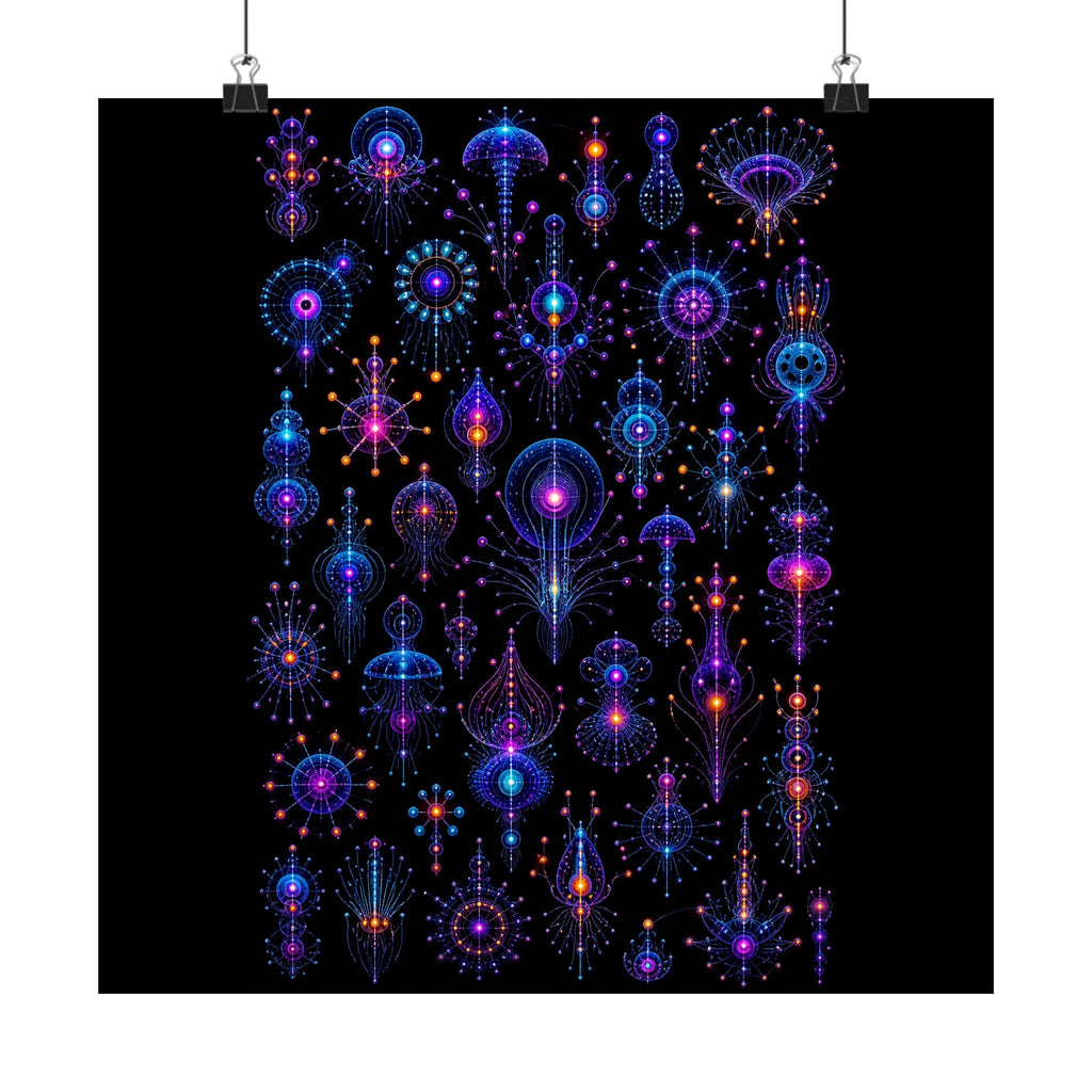 Deep Signal Menagerie original TrendTap art print displayed with binder clips