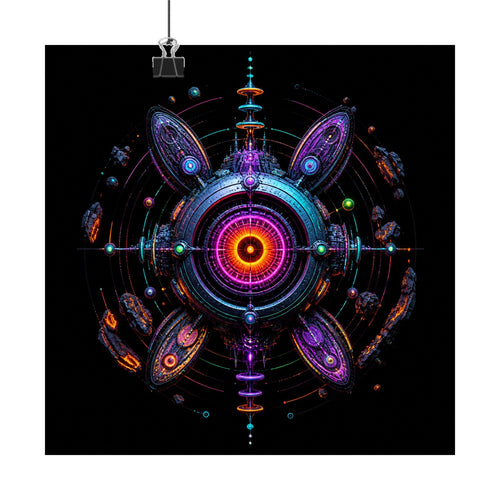 Deep Space Dialtone original TrendTap art print displayed with binder clips