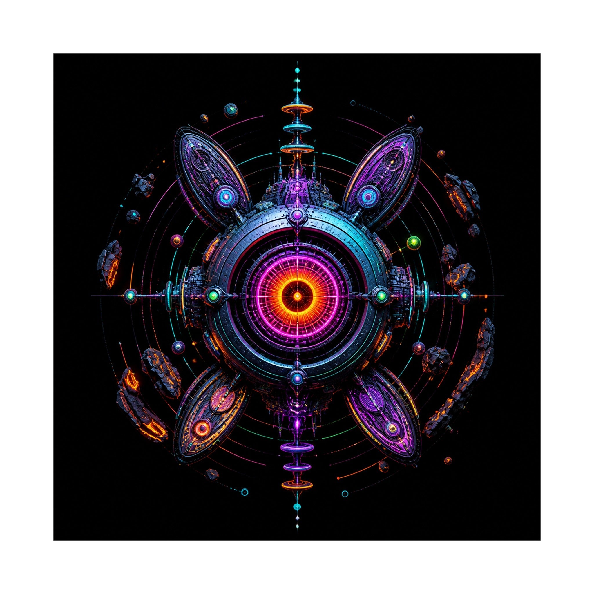 Deep Space Dialtone original TrendTap art print shown on a clean white display