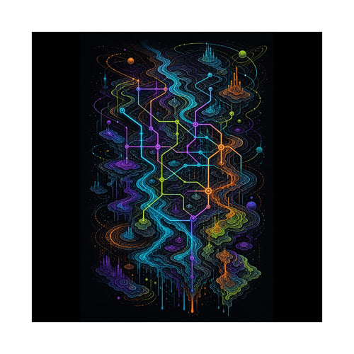 Dissolving Transit Map original TrendTap art print shown on a clean white display