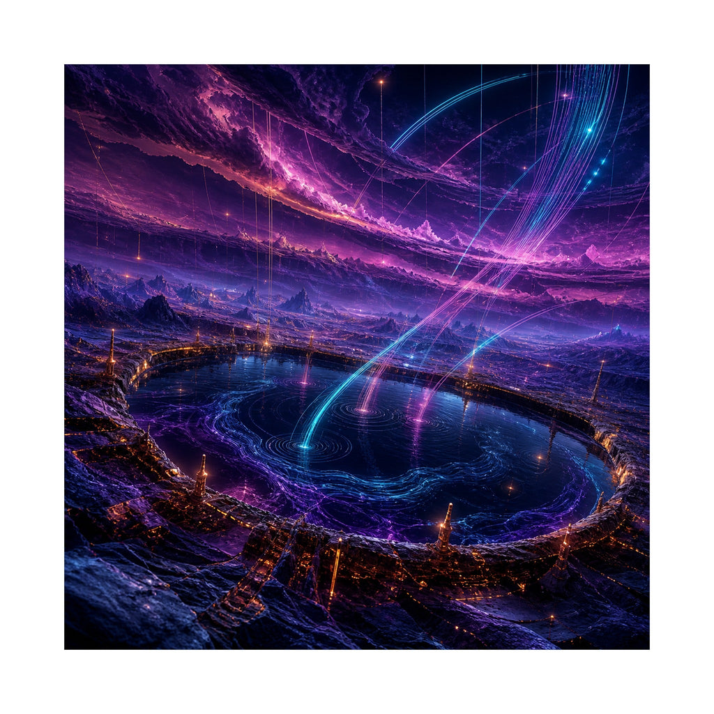 Dusk Relay Basin original TrendTap art print shown on a clean white display