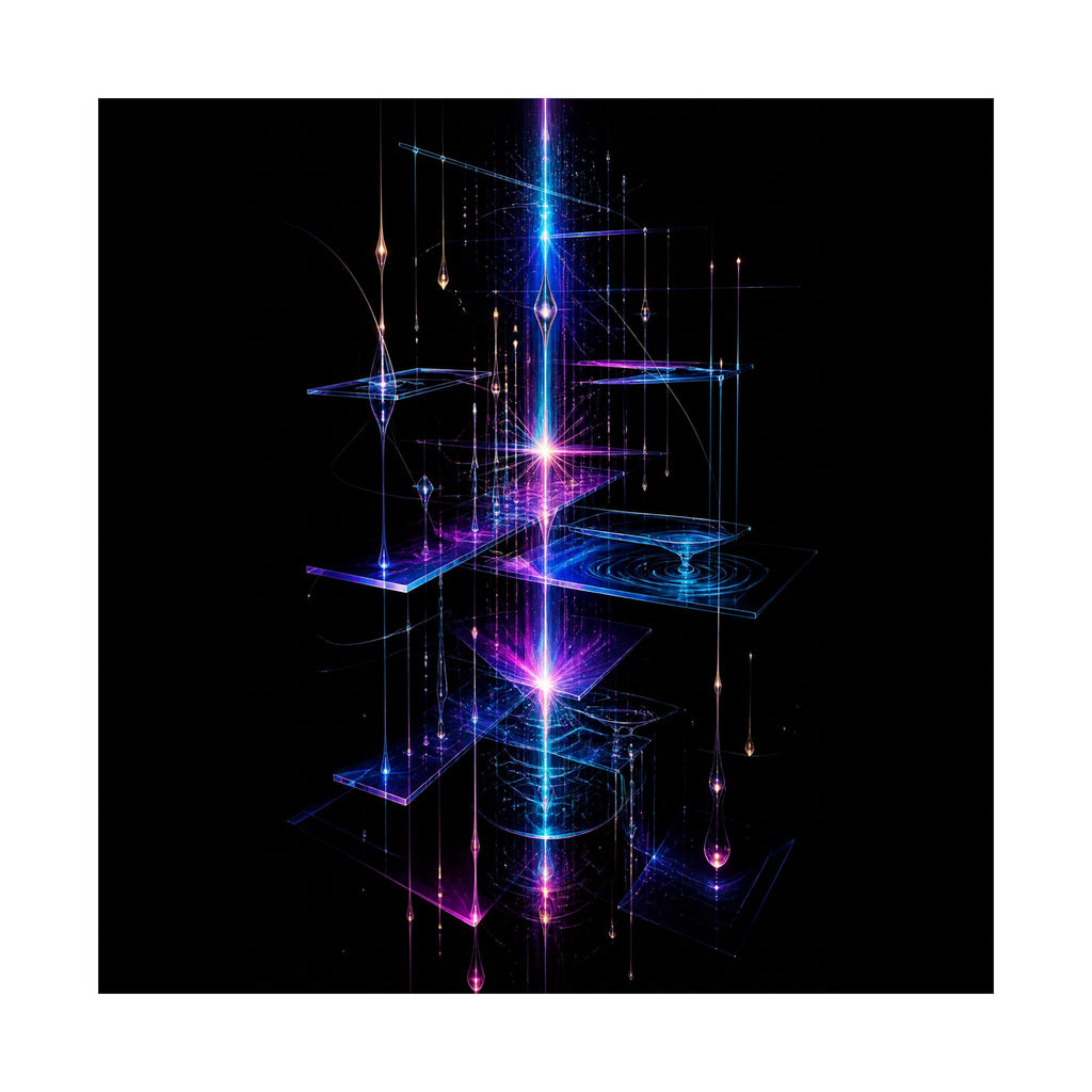 Glass Meridian Relay original TrendTap art print shown on a clean white display