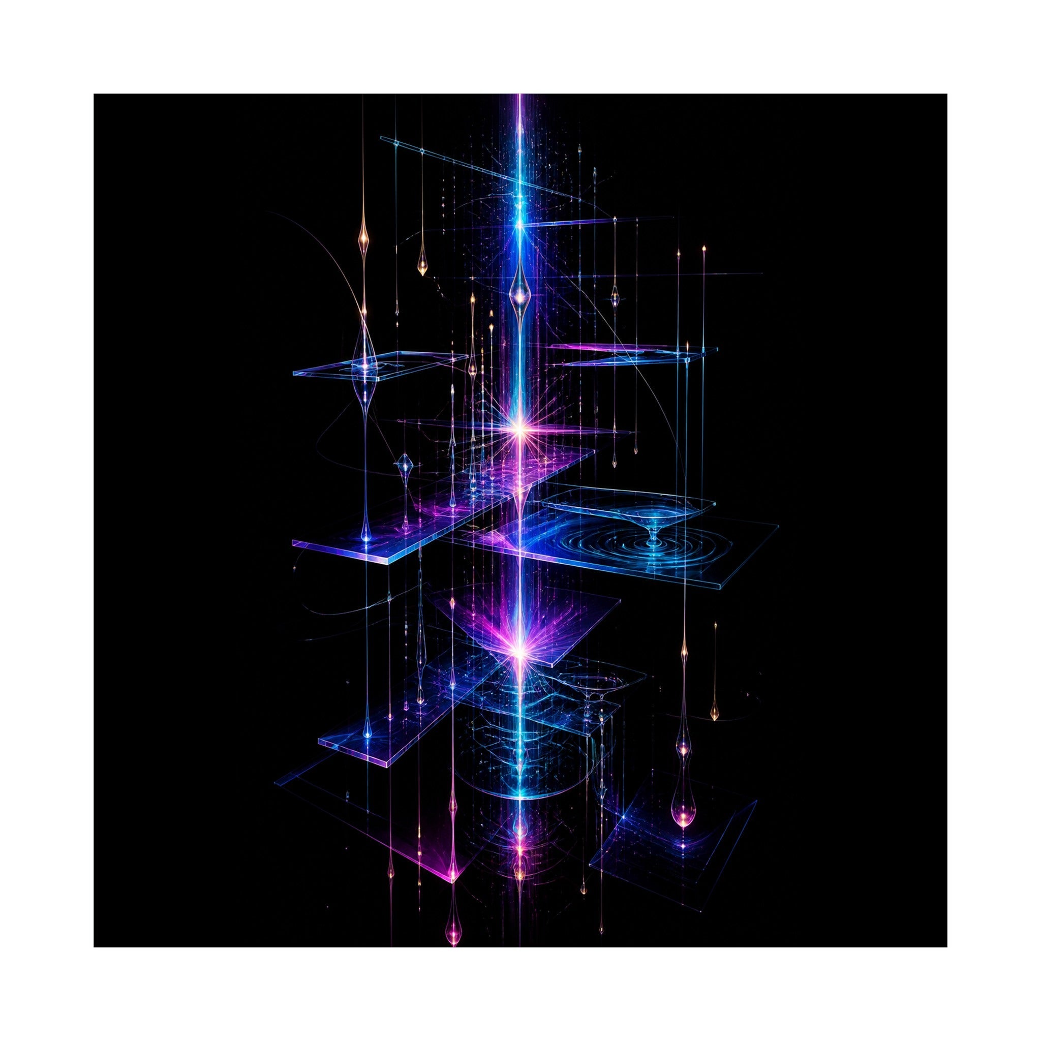 Glass Meridian Relay original TrendTap art print shown on a clean white display