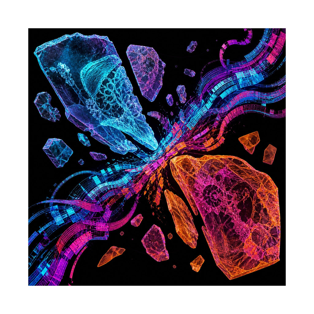 Hologram Fossil Exchange original TrendTap art print shown on a clean white display