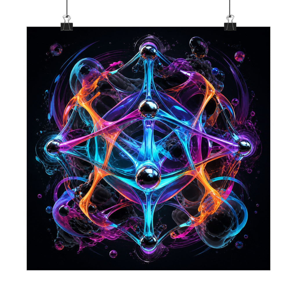 Luminous Topology original TrendTap art print displayed with binder clips