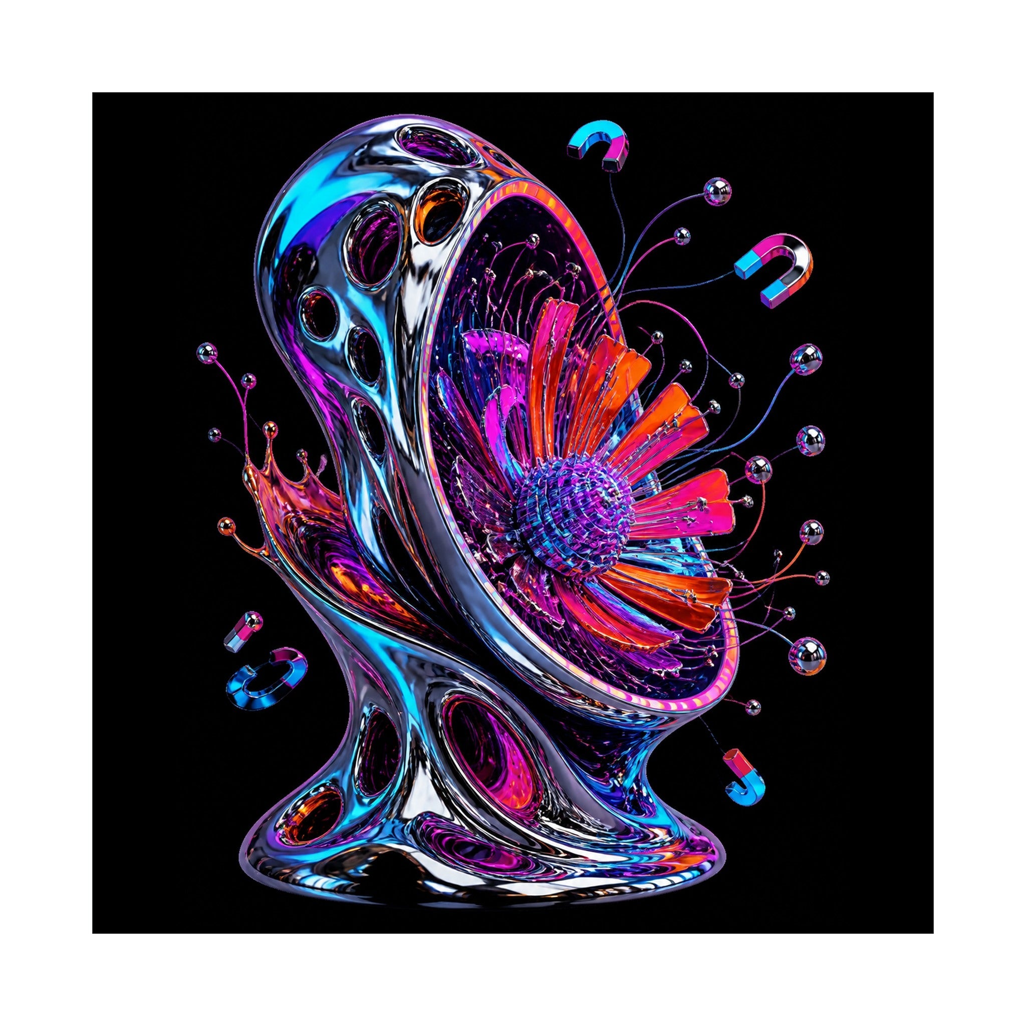 Magnetic Bloom Vessel original TrendTap art print shown on a clean white display