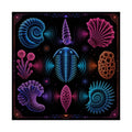 Neon Fossil Choir original TrendTap art print shown on a clean white display