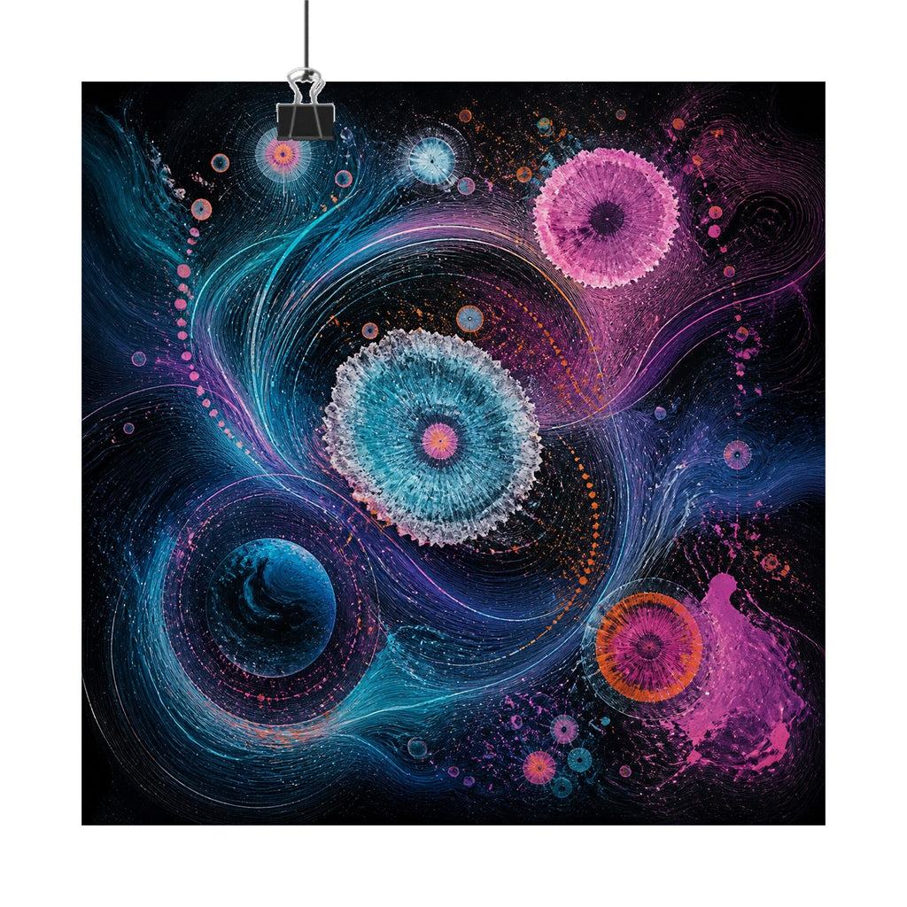 Orbit Salt Compass original TrendTap art print displayed with binder clips