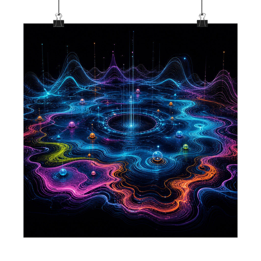 Pale Signal Reservoir original TrendTap art print displayed with binder clips
