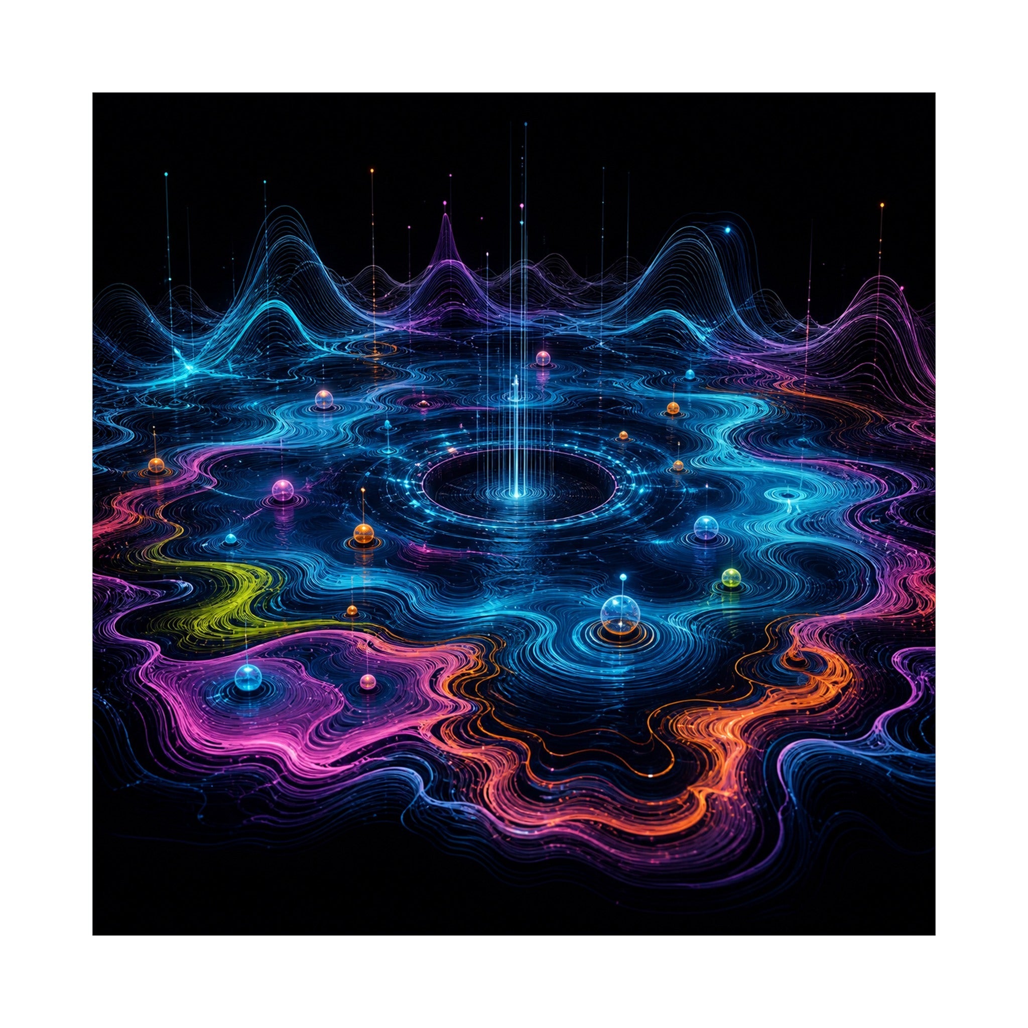 Pale Signal Reservoir original TrendTap art print shown on a clean white display