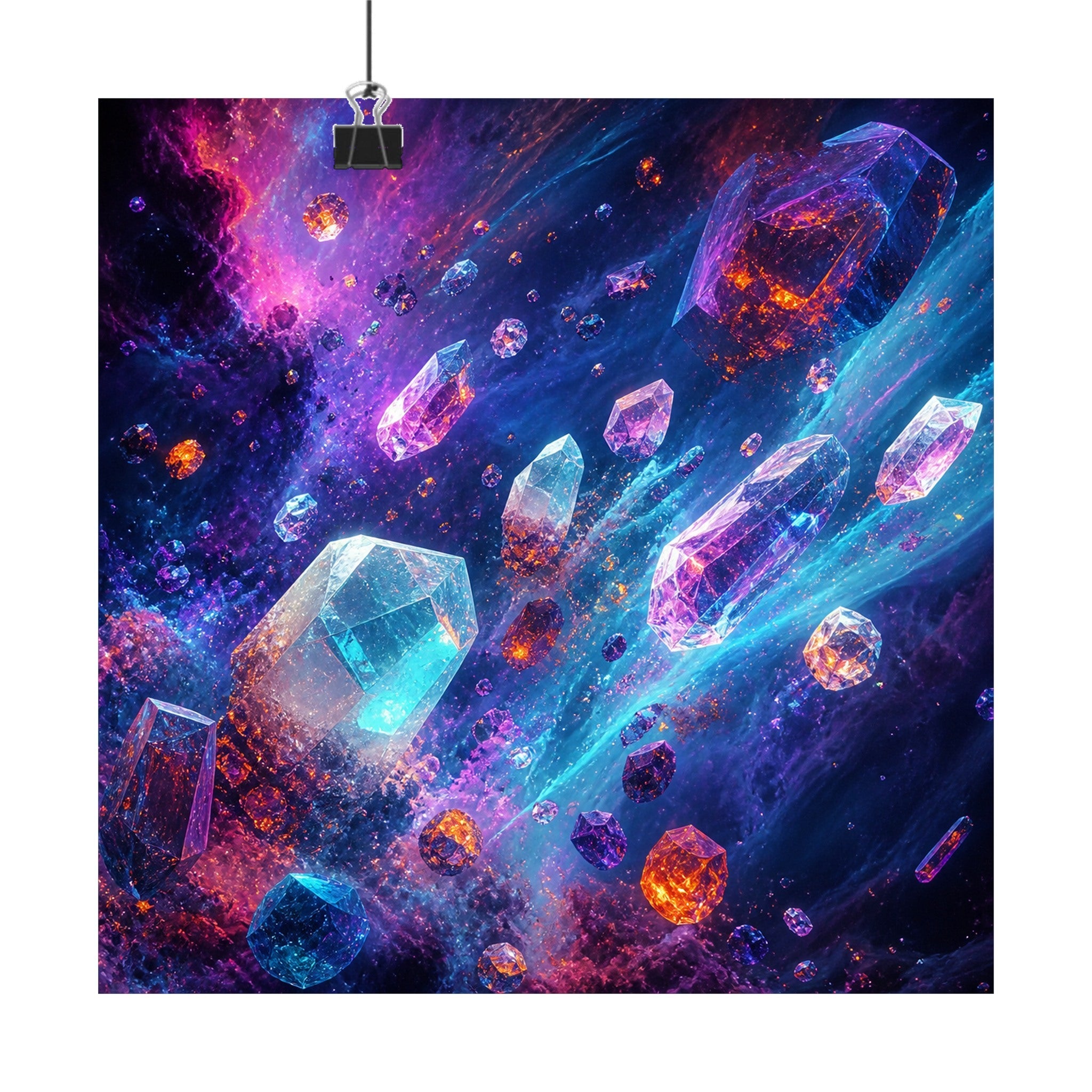 Peroxide Nebula Herd original TrendTap art print displayed with binder clips