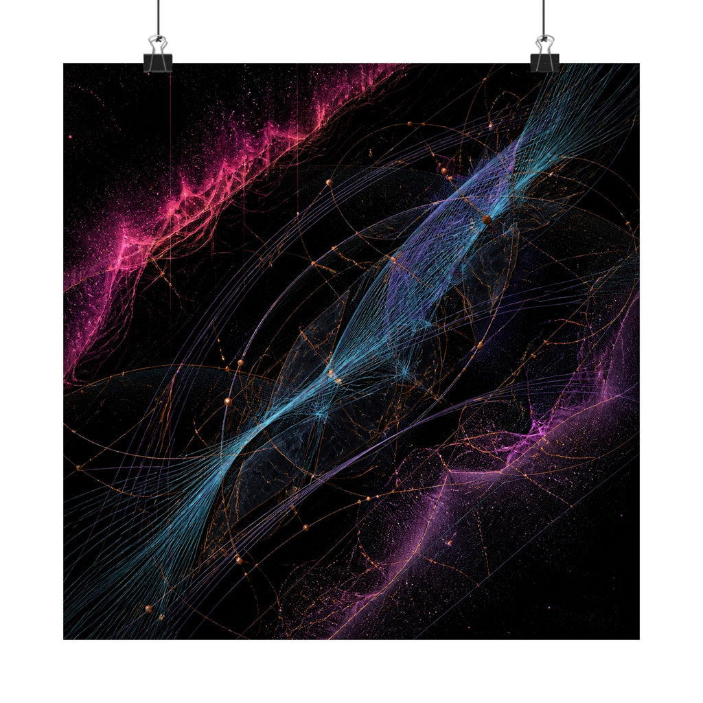 Polar Thread Observatory original TrendTap art print displayed with binder clips