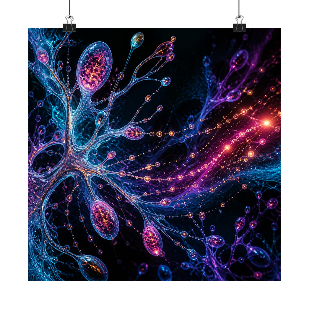 Pollen Signal Relay original TrendTap art print displayed with binder clips