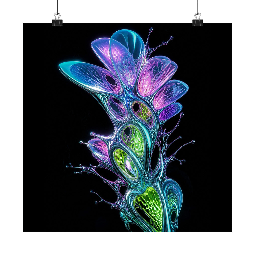 Prismatic Cartilage Garden original TrendTap art print displayed with binder clips