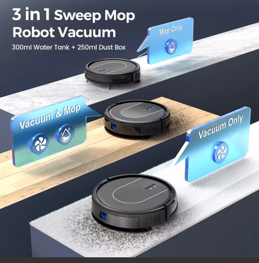 TrendTap SmartClean 3-in-1 robot vacuum sweep mop feature graphic