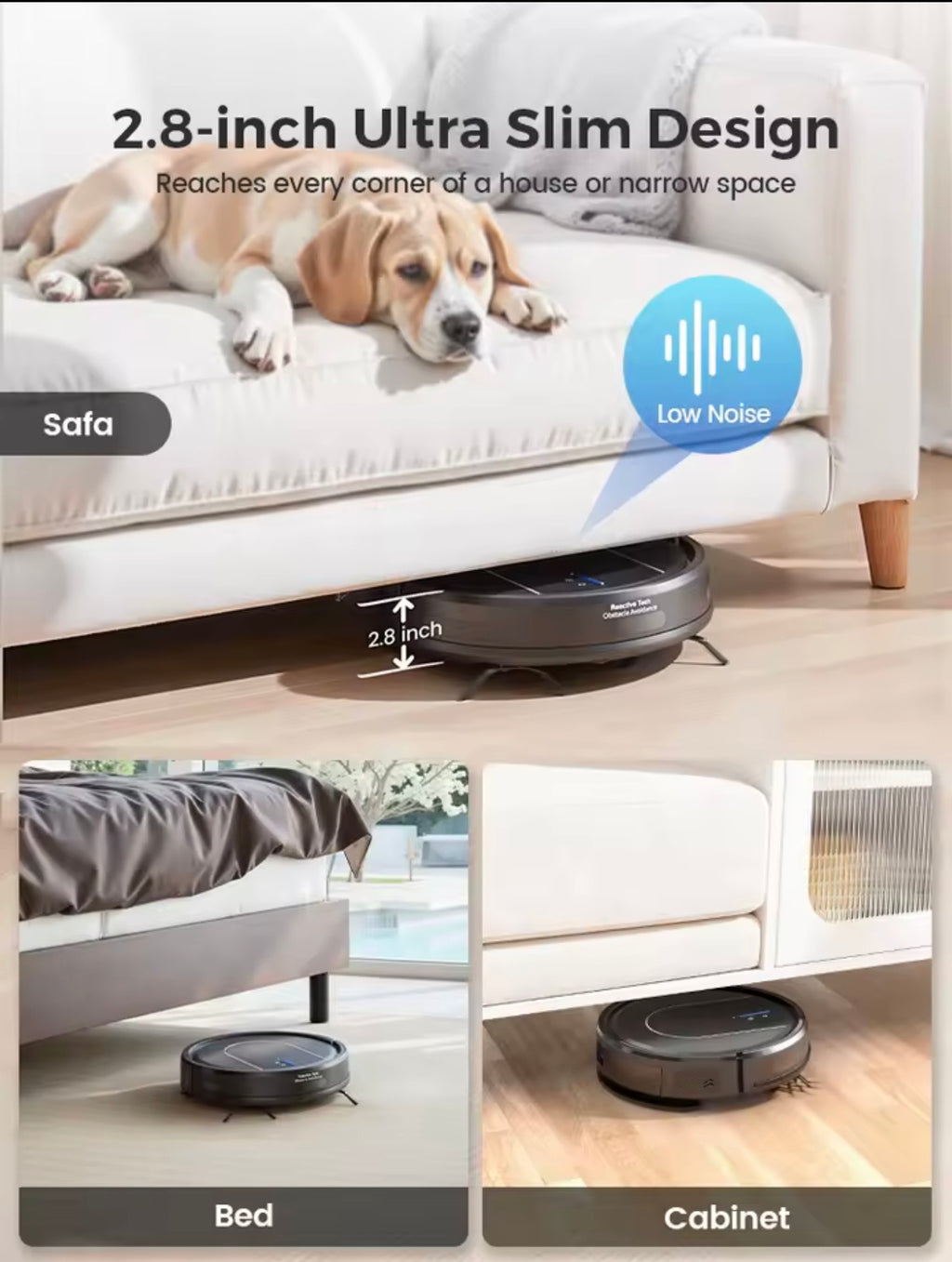 TrendTap SmartClean robot vacuum ultra slim design for pet homes