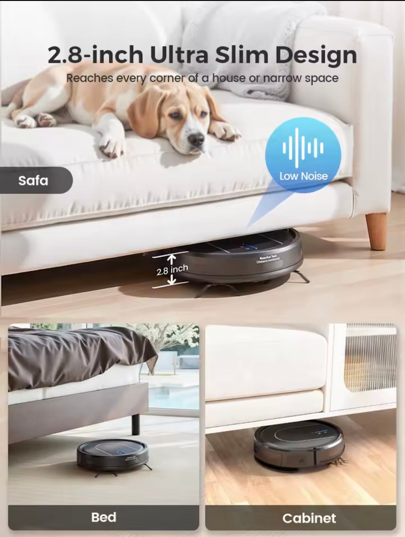 TrendTap SmartClean robot vacuum ultra slim design for pet homes
