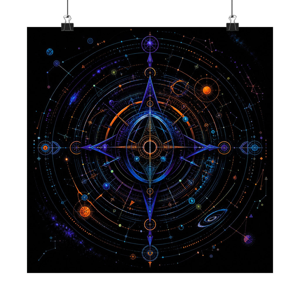 Spectral Cartography original TrendTap art print displayed with binder clips