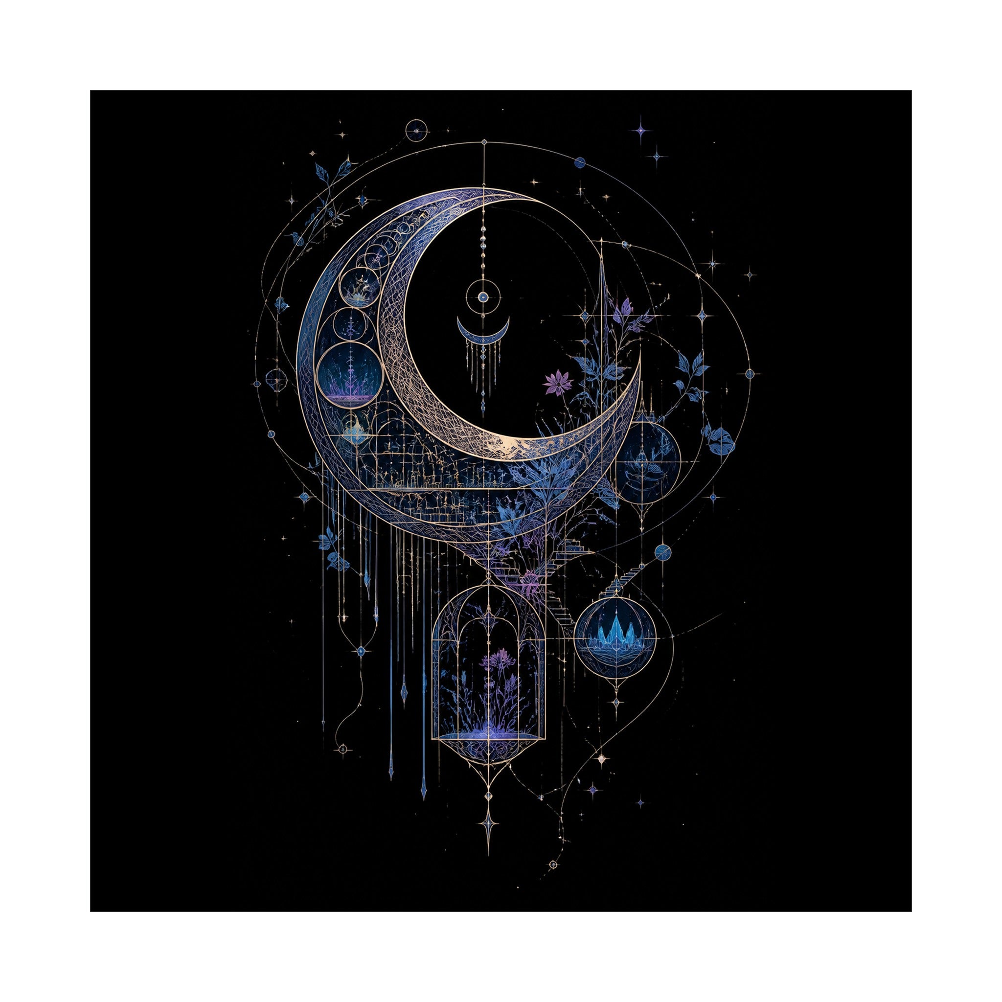 Threaded Moon Archive original TrendTap art print shown on a clean white display