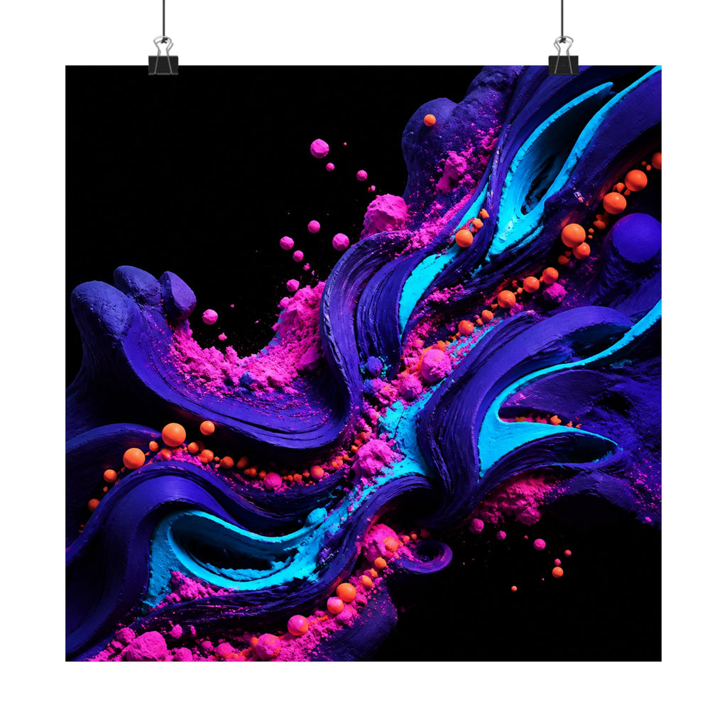Ultraviolet Clay Signal original TrendTap art print displayed with binder clips