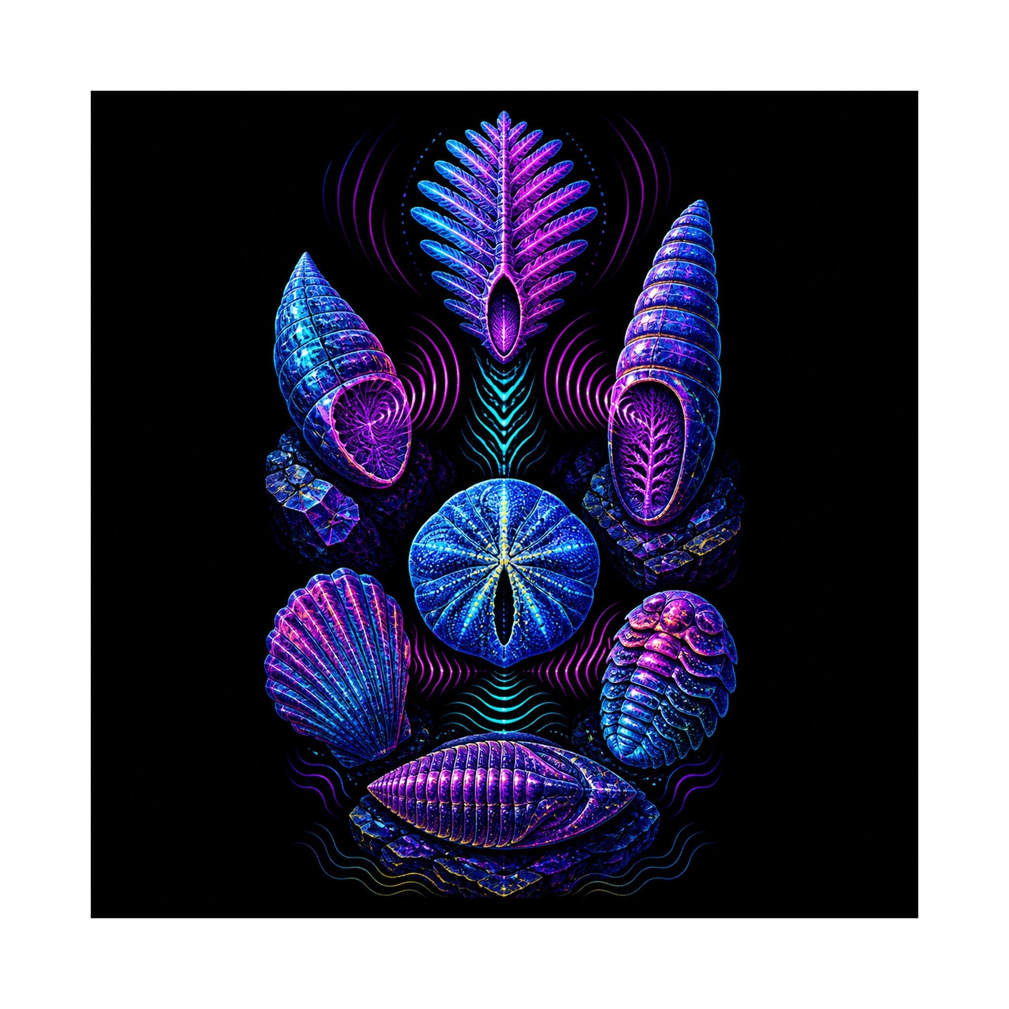 Ultraviolet Fossil Choir original TrendTap art print shown on a clean white display