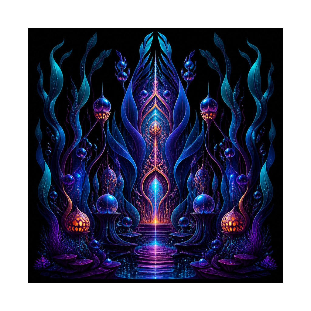 Ultraviolet Kelp Cathedral original TrendTap art print shown on a clean white display