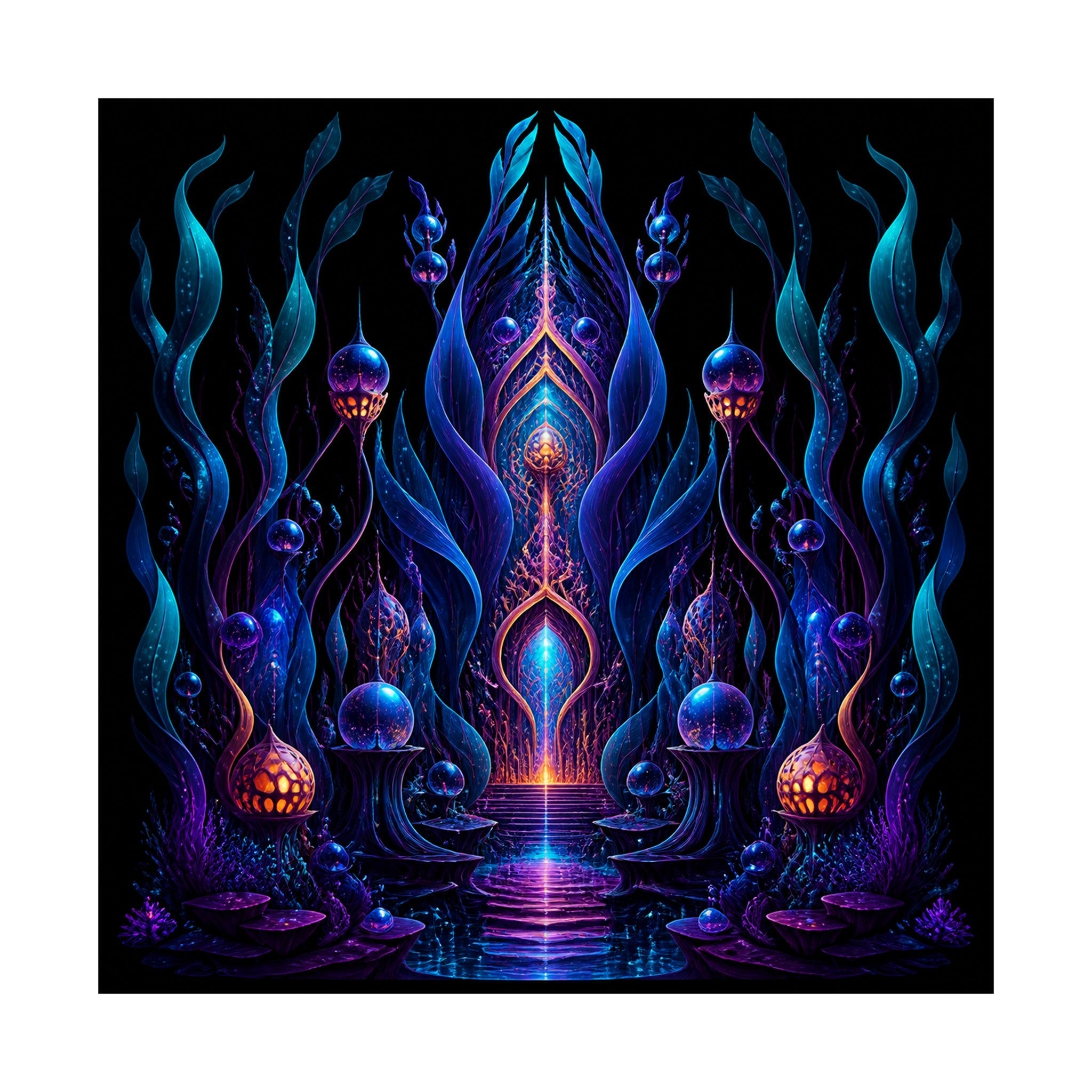 Ultraviolet Kelp Cathedral original TrendTap art print shown on a clean white display